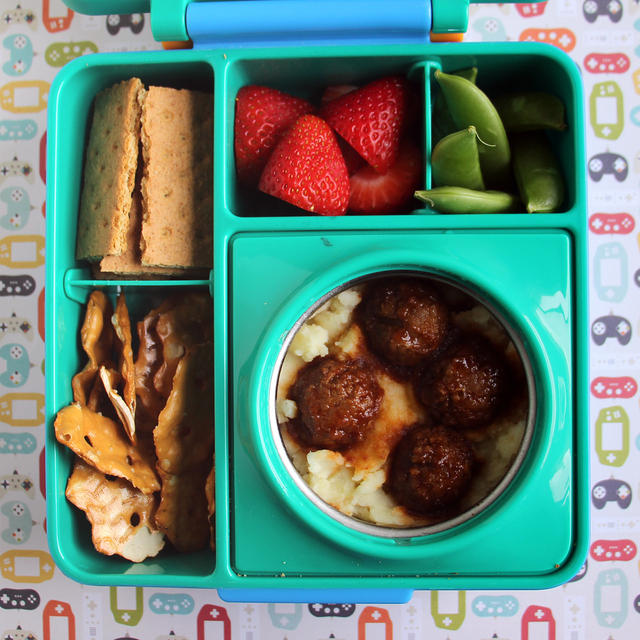 Hot Meatballs and Mashed Potatoes Lunch Box