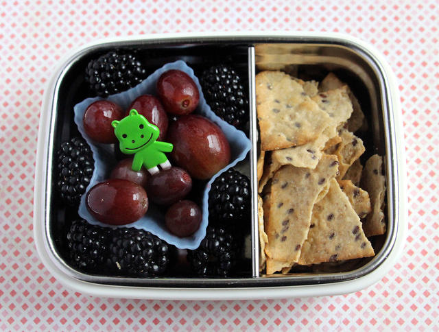 Berries, grapes and cracker snacker