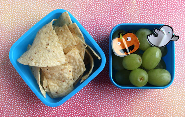 Halloween Chips and Grapes