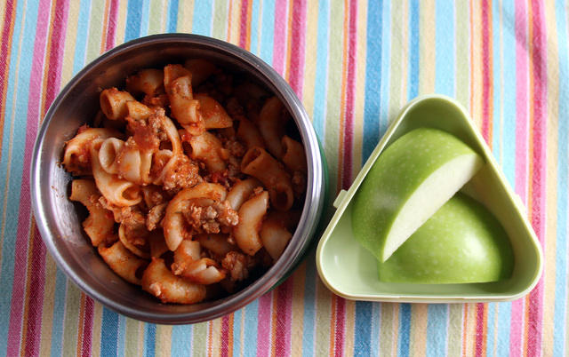 Goulash and apples lunch